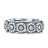 Sterling Silver Sunflower Ring