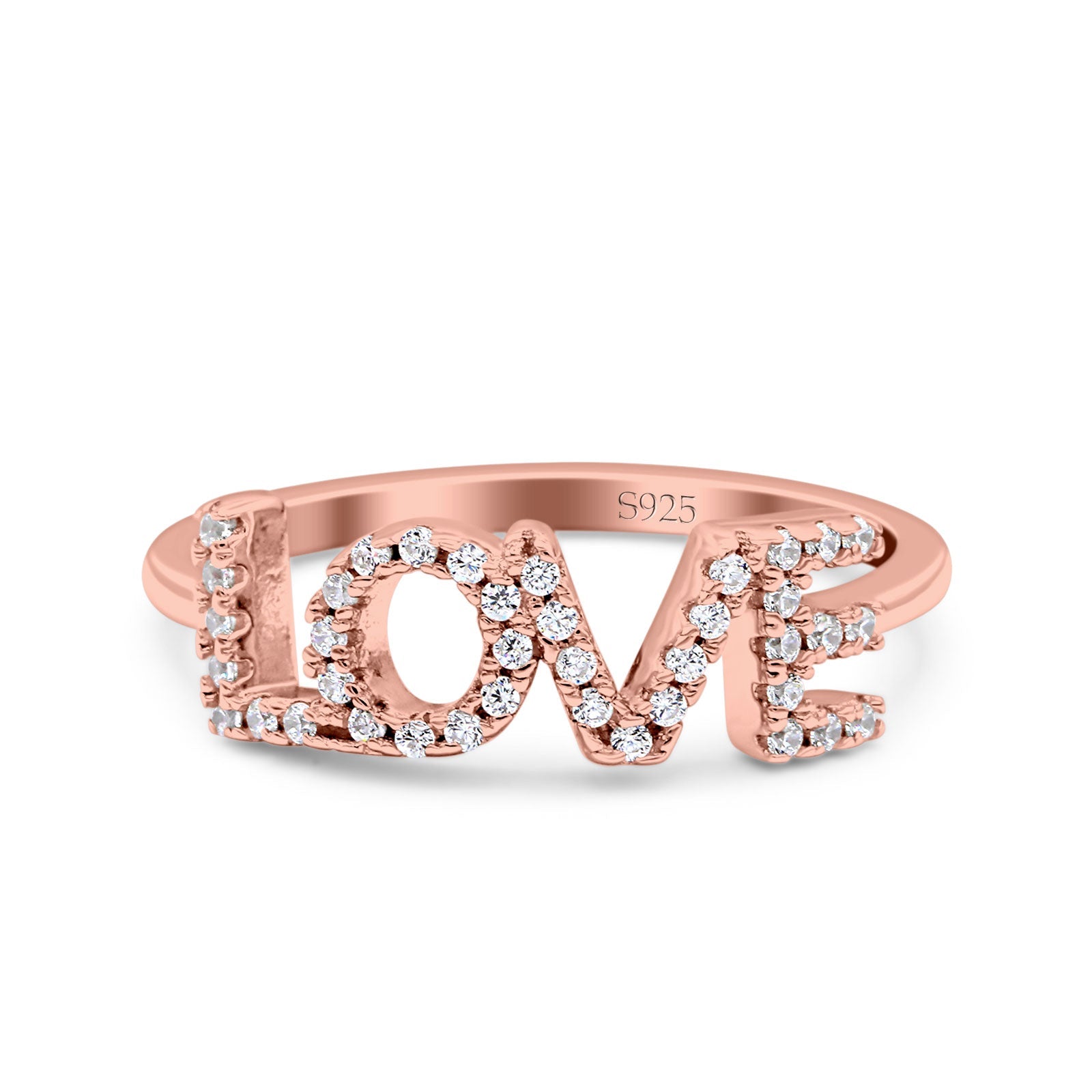 Love Ring Wedding Engagement Eternity Band Simulated Cubic Zirconia 925 Sterling Silver (6mm)