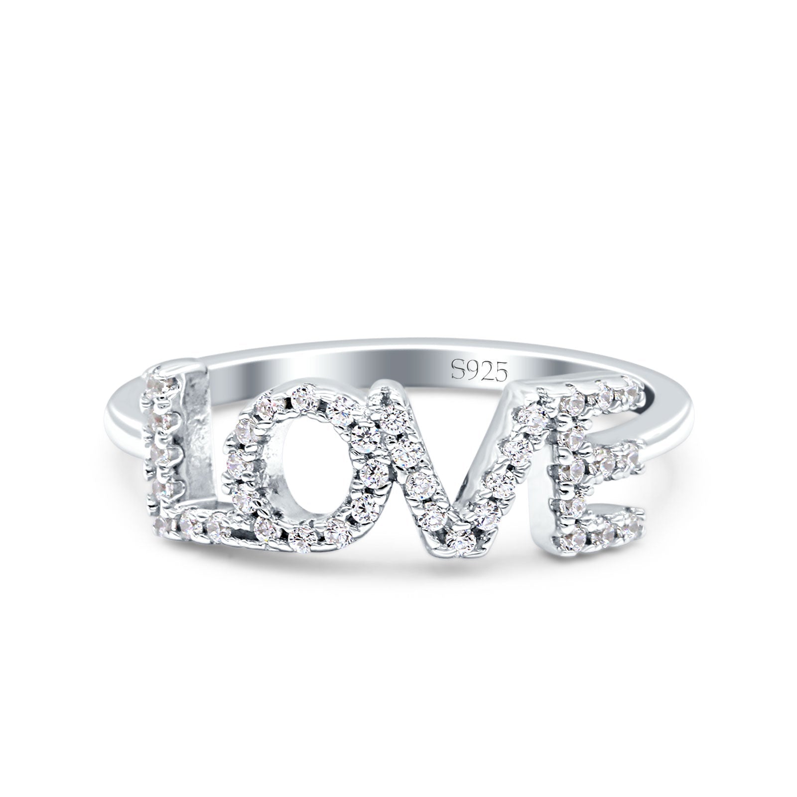 Love Ring Wedding Engagement Eternity Band Simulated Cubic Zirconia 925 Sterling Silver (6mm)
