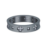 Eternity Ring Wedding Engagement Band Round Simulated Cubic Zirconia 925 Sterling Silver (4.5mm)