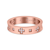 Eternity Ring Wedding Engagement Band Round Simulated Cubic Zirconia 925 Sterling Silver (4.5mm)