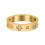 Eternity Ring Wedding Engagement Band Round Simulated Cubic Zirconia 925 Sterling Silver (4.5mm)