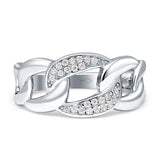 Link Ring Cubic Zirconia 925 Sterling Silver