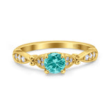 Heart Filigree Art Deco Wedding Bridal Ring Round Simulated Cubic Zirconia 925 Sterling Silver