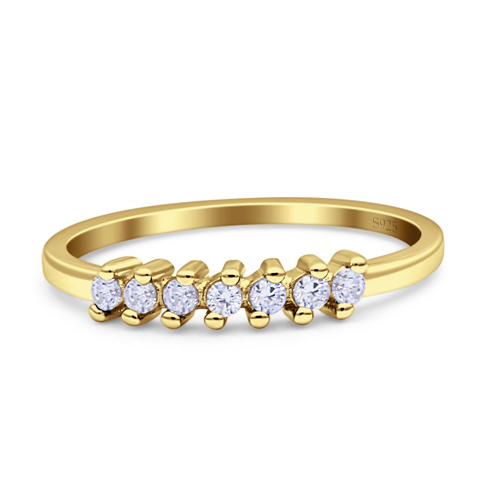 Round Dazzling Eternity Wedding Band Cubic Zirconia 925 Sterling Silver