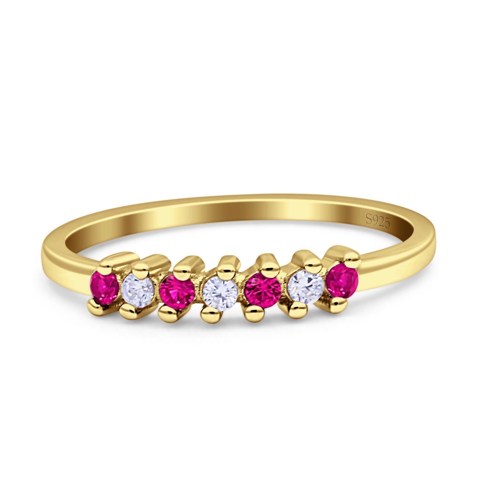Round Dazzling Eternity Wedding Band Cubic Zirconia 925 Sterling Silver