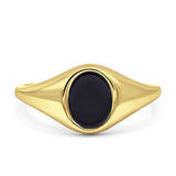 Signet Oval Thumb Ring Fashion Solid 925 Sterling Silver