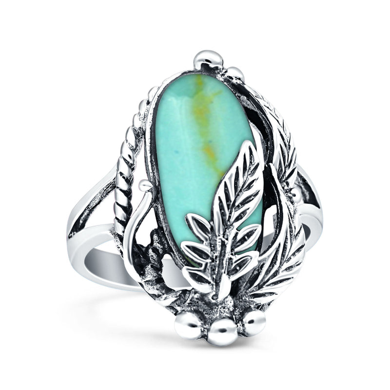 Oval Leaf Petite Dainty Lab Opal Ring Solid Oxidized 925 Sterling Silver