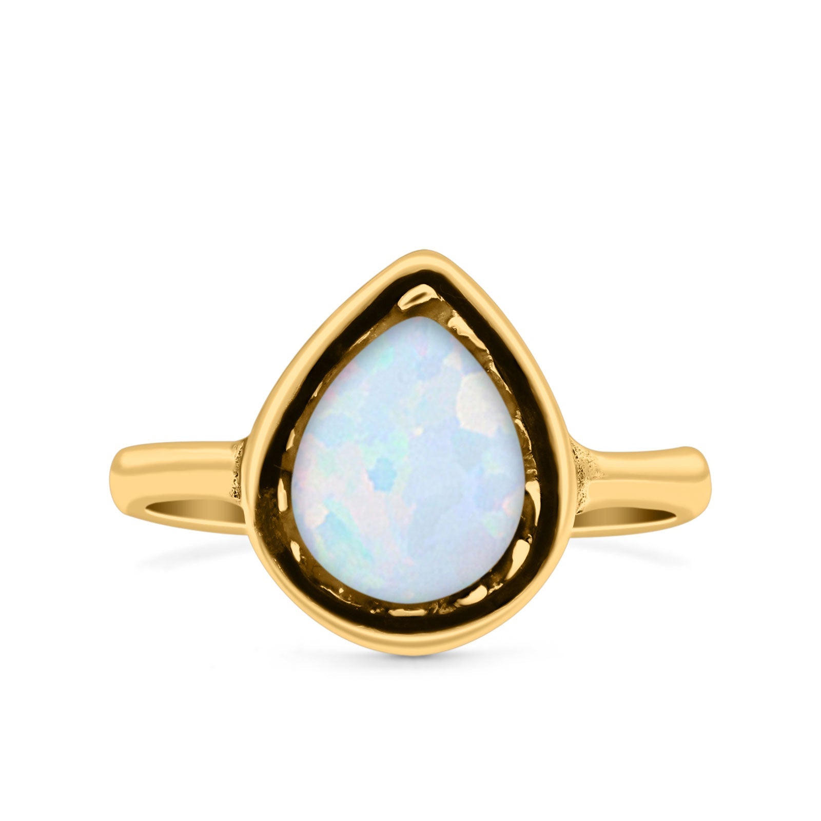 Petite Dainty Pear Lab Opal Ring Solid Oxidized 925 Sterling Silver
