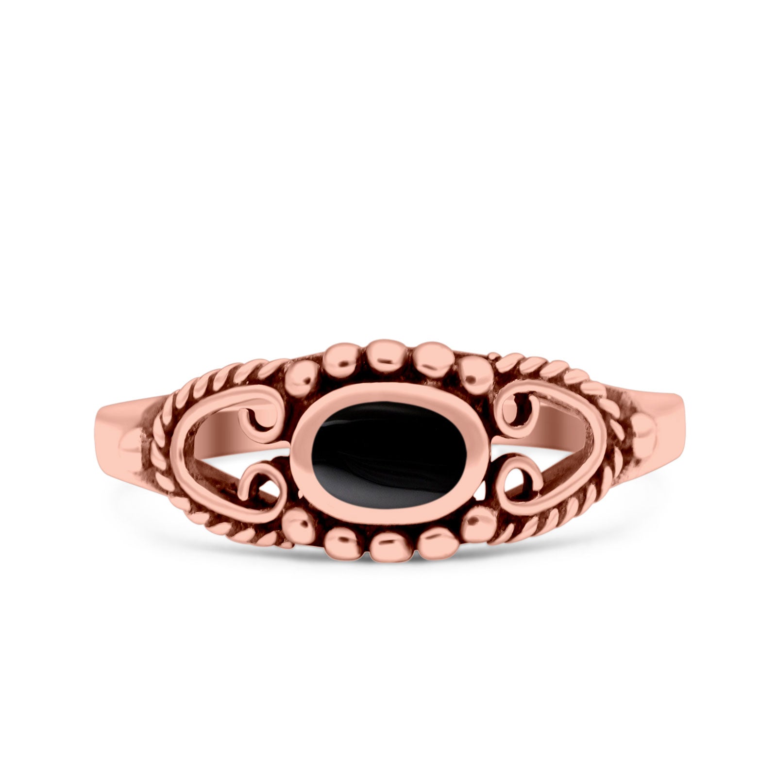 Vintage Style Oval Lab Opal Ring Solid Oxidized 925 Sterling Silver