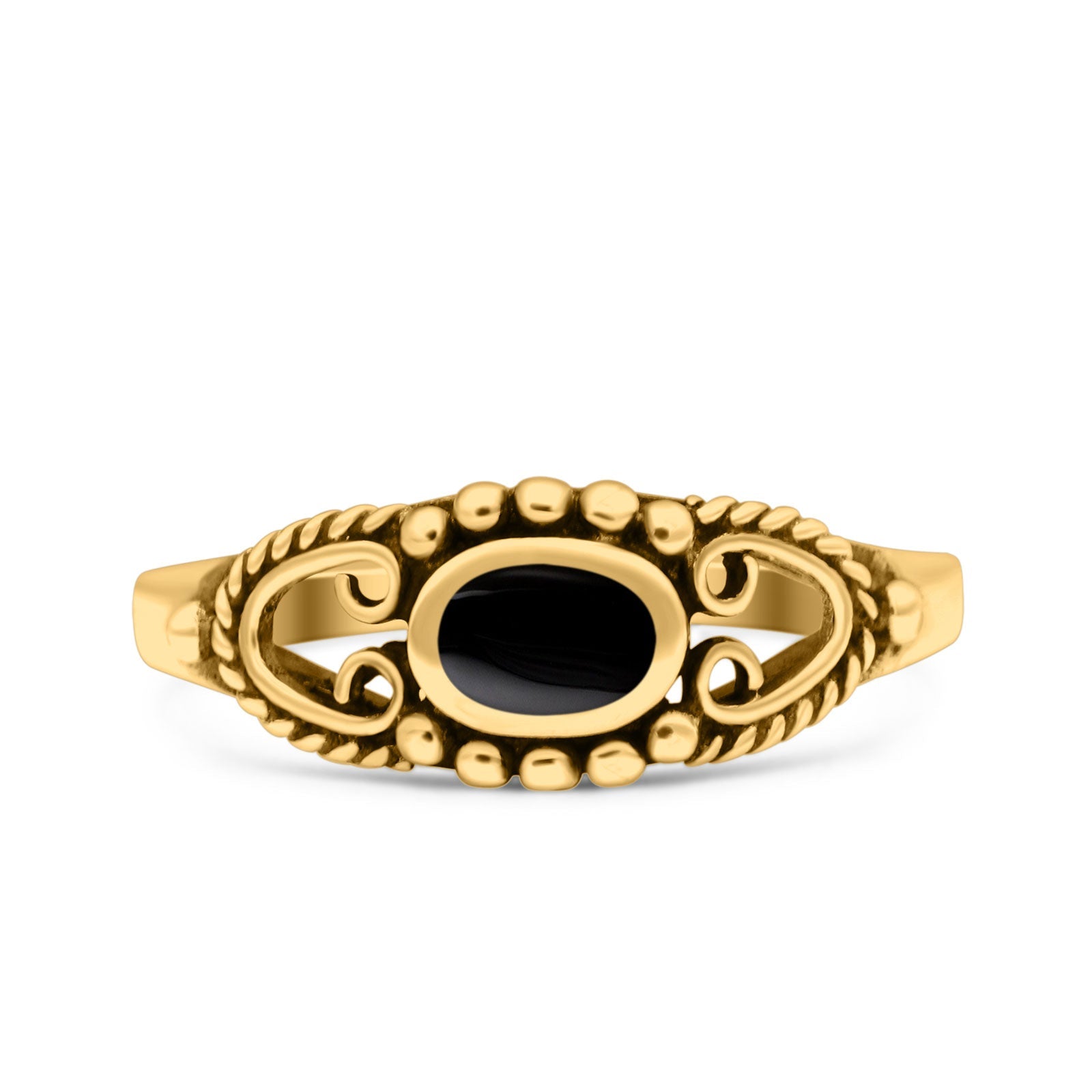 Vintage Style Oval Lab Opal Ring Solid Oxidized 925 Sterling Silver