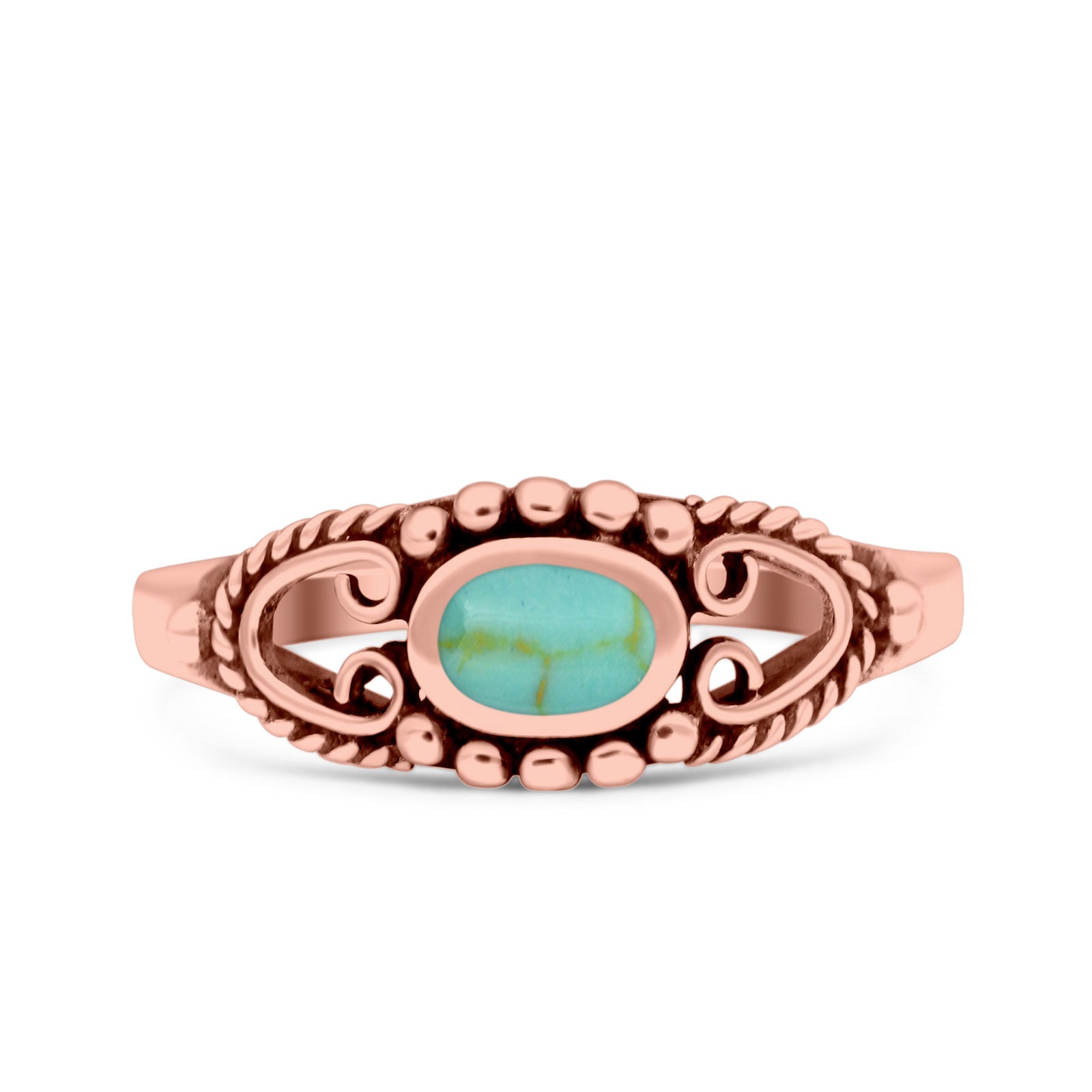 Vintage Style Oval Lab Opal Ring Solid Oxidized 925 Sterling Silver