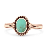 Oval Fashion Lab Created Opal Ring Oxidized 925 Sterling Silver