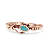 Celtic Infinity Pear Thumb Ring Fashion Oxidized Lab Created Opal Solid 925 Sterling Silver