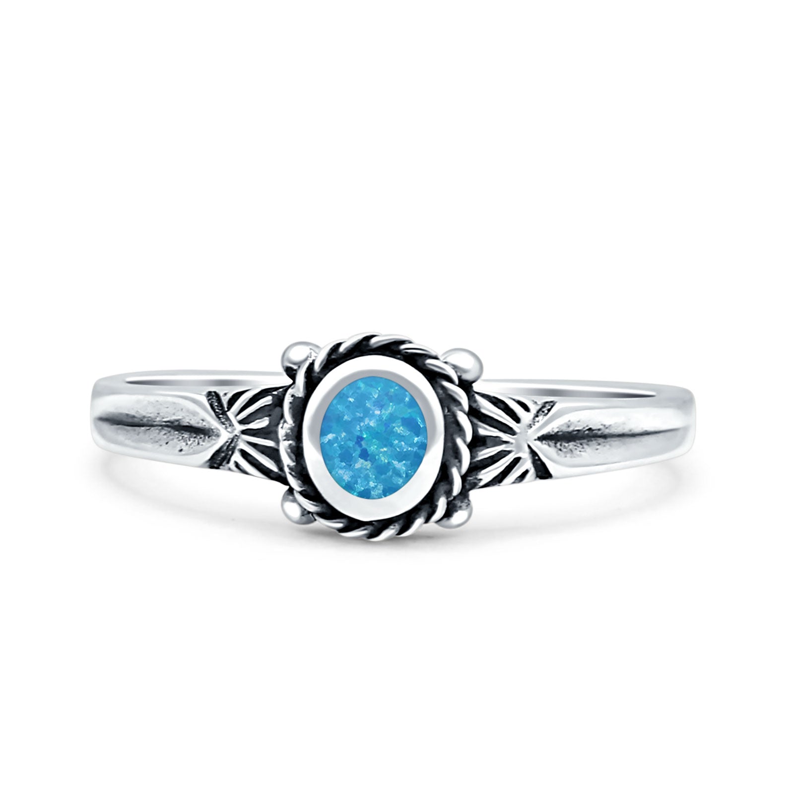 Vintage Style Oval Thumb Ring Statement Fashion Oxidized Lab Created Opal Solid 925 Sterling Silver