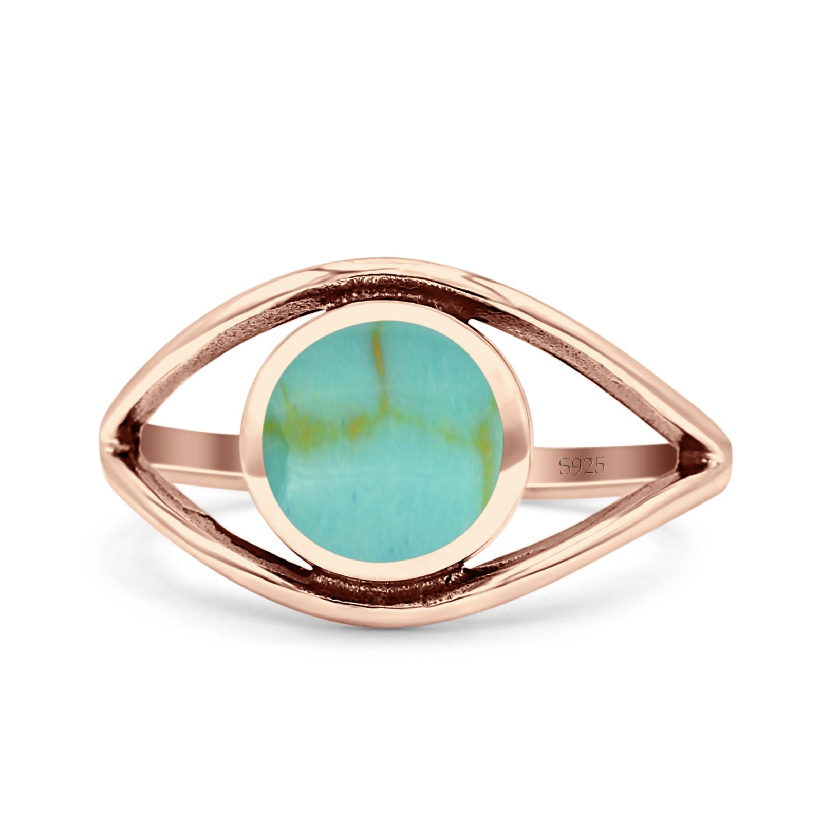 Round Thumb Ring Statement Fashion Oxidized Lab Created Opal Solid 925 Sterling Silver