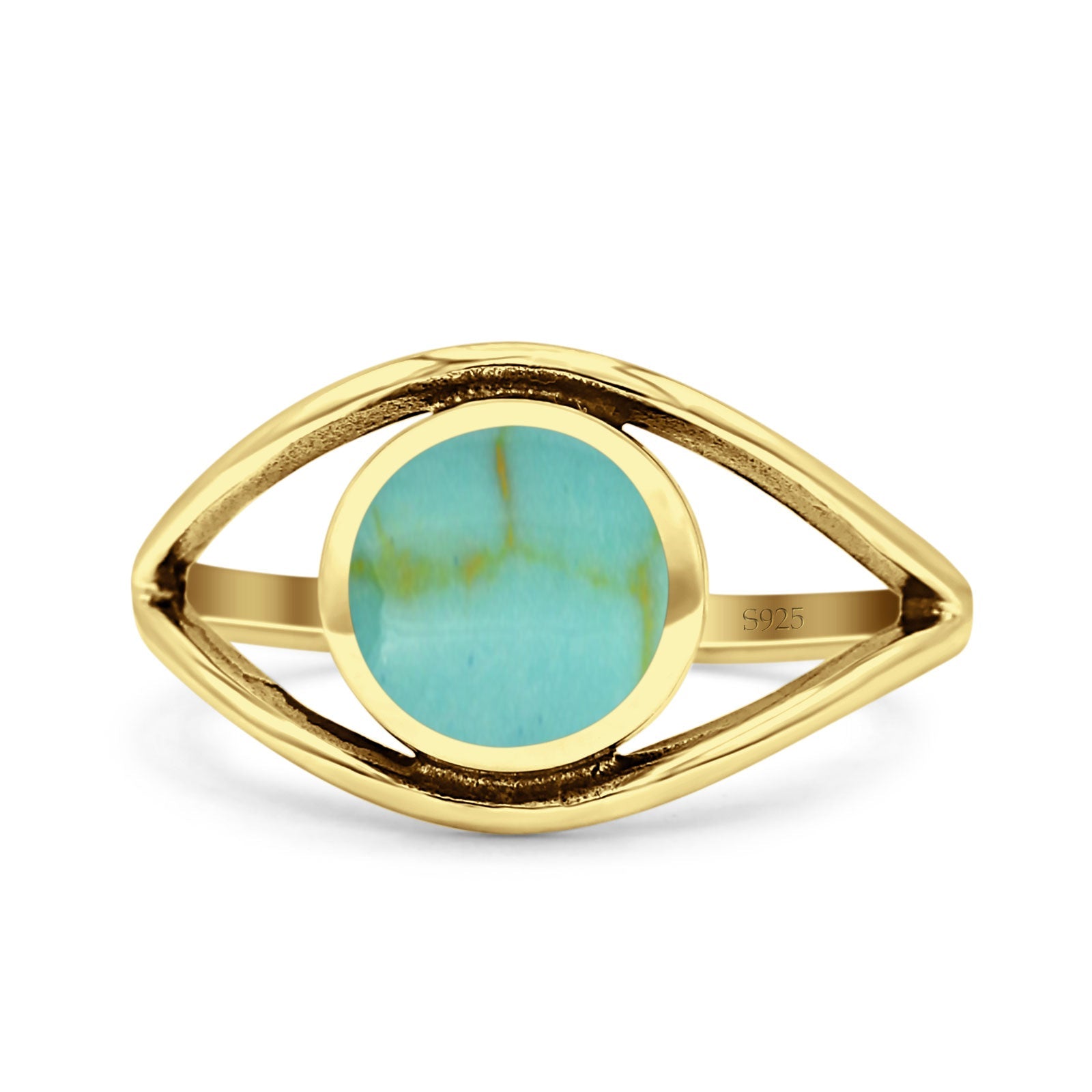 Round Thumb Ring Statement Fashion Oxidized Lab Created Opal Solid 925 Sterling Silver