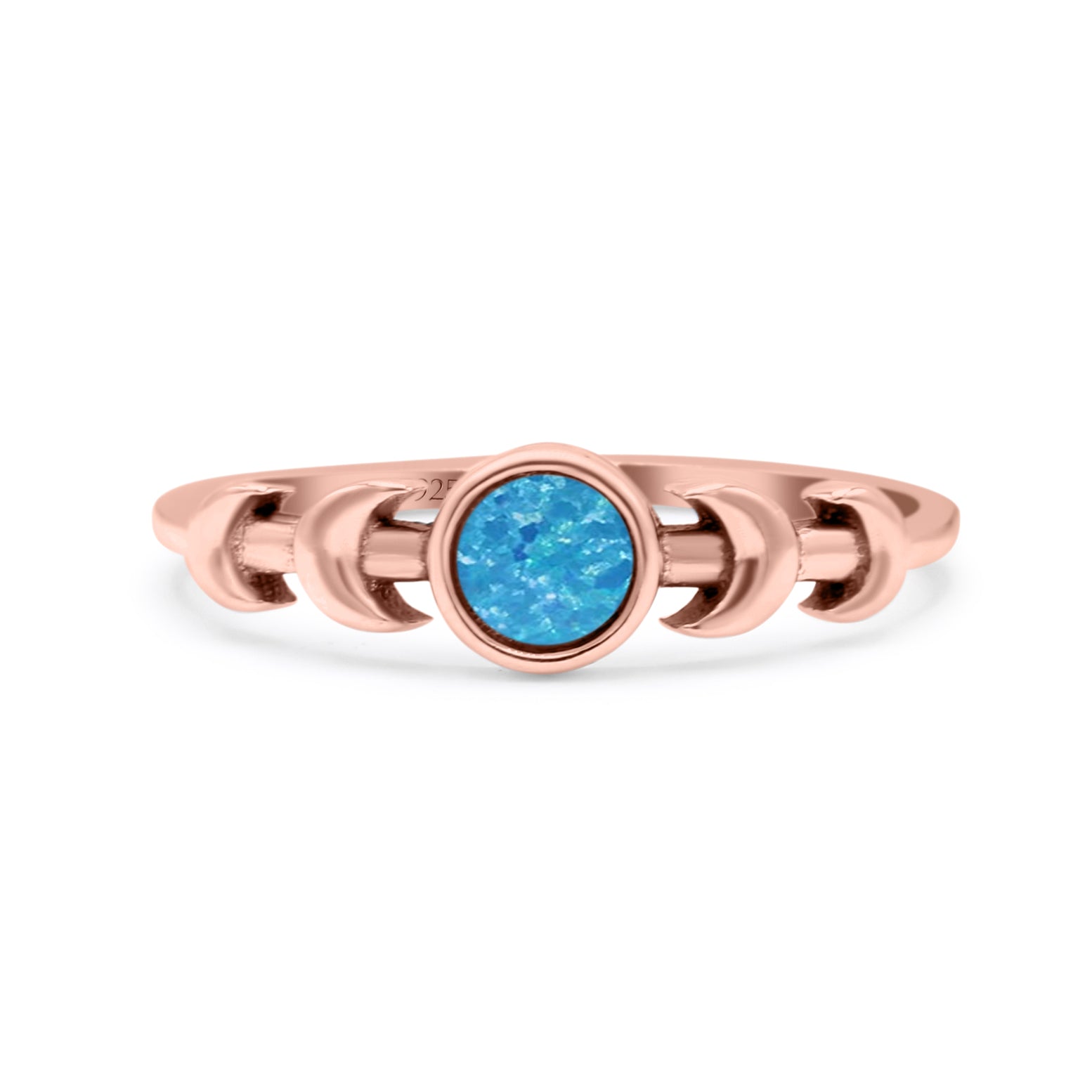 Moon Phases Oxidized Thumb Ring Statement Fashion Ring Lab Created Opal 925 Sterling Silver