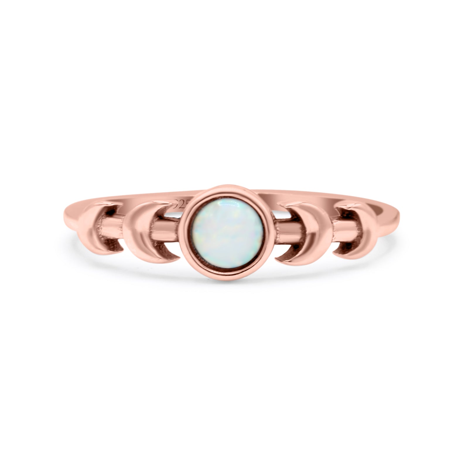 Moon Phases Oxidized Thumb Ring Statement Fashion Ring Lab Created Opal 925 Sterling Silver