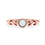 Moon Phases Oxidized Thumb Ring Statement Fashion Ring Lab Created Opal 925 Sterling Silver
