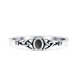 Weave Trinity Celtic Oval Thumb Ring Statement Fashion Oxidized Lab Created Opal 925 Sterling Silver