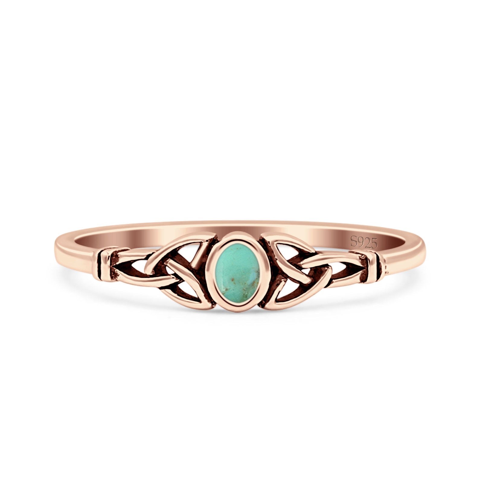 Weave Trinity Celtic Oval Thumb Ring Statement Fashion Oxidized Lab Created Opal 925 Sterling Silver