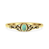 Weave Trinity Celtic Oval Thumb Ring Statement Fashion Oxidized Lab Created Opal 925 Sterling Silver