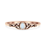 Weave Trinity Celtic Oval Thumb Ring Statement Fashion Oxidized Lab Created Opal 925 Sterling Silver