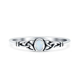 Weave Trinity Celtic Oval Thumb Ring Statement Fashion Oxidized Lab Created Opal 925 Sterling Silver