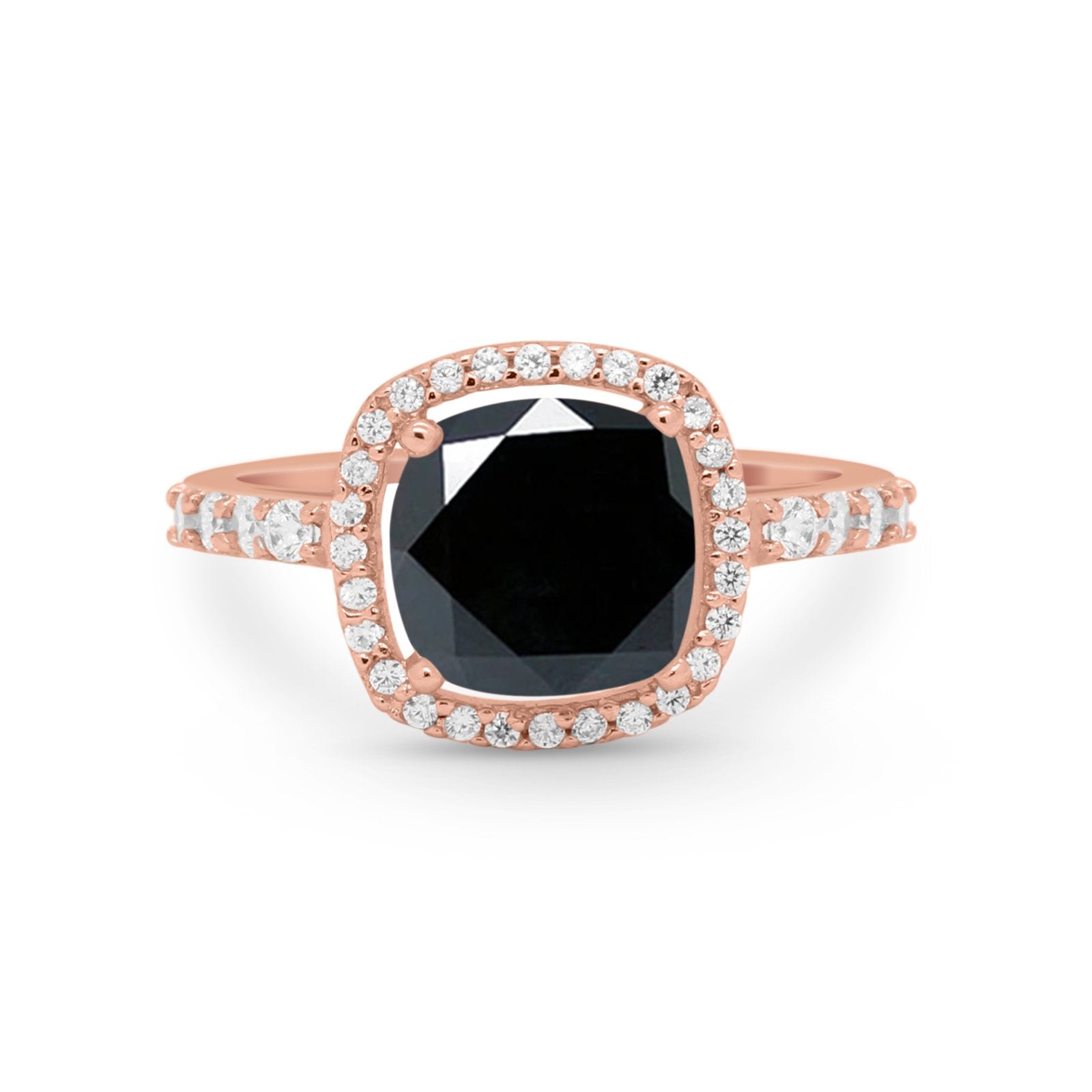 Art Deco Cushion Cut Engagement Ring Simulated Cubic Zirconia 925 Sterling Silver