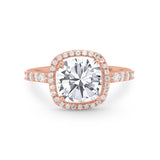 Art Deco Cushion Cut Engagement Ring Simulated Cubic Zirconia 925 Sterling Silver