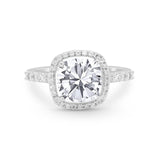 Art Deco Cushion Cut Engagement Ring Simulated Cubic Zirconia 925 Sterling Silver