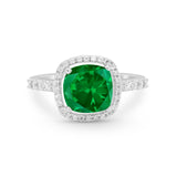 Art Deco Cushion Cut Engagement Ring Simulated Cubic Zirconia 925 Sterling Silver