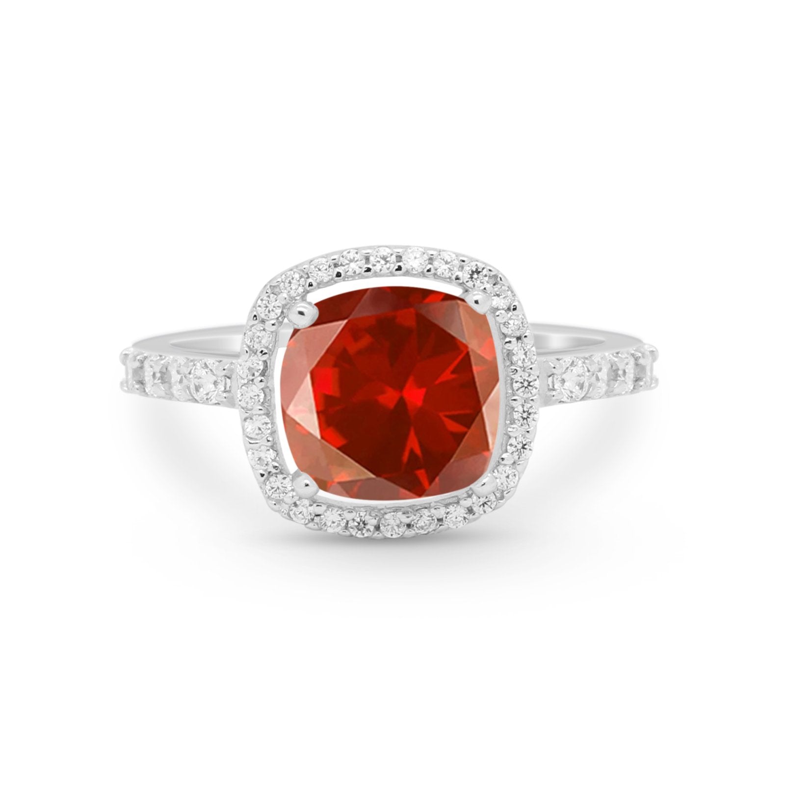 Art Deco Cushion Cut Engagement Ring Simulated Cubic Zirconia 925 Sterling Silver