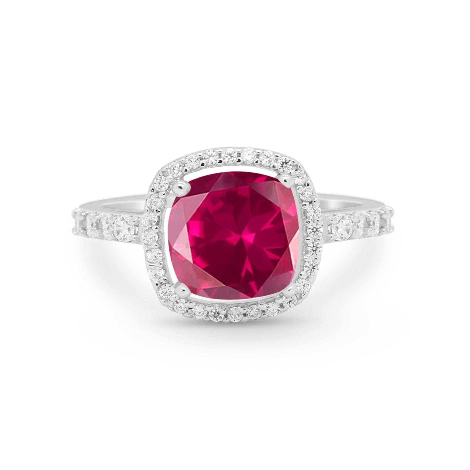 Art Deco Cushion Cut Engagement Ring Simulated Cubic Zirconia 925 Sterling Silver