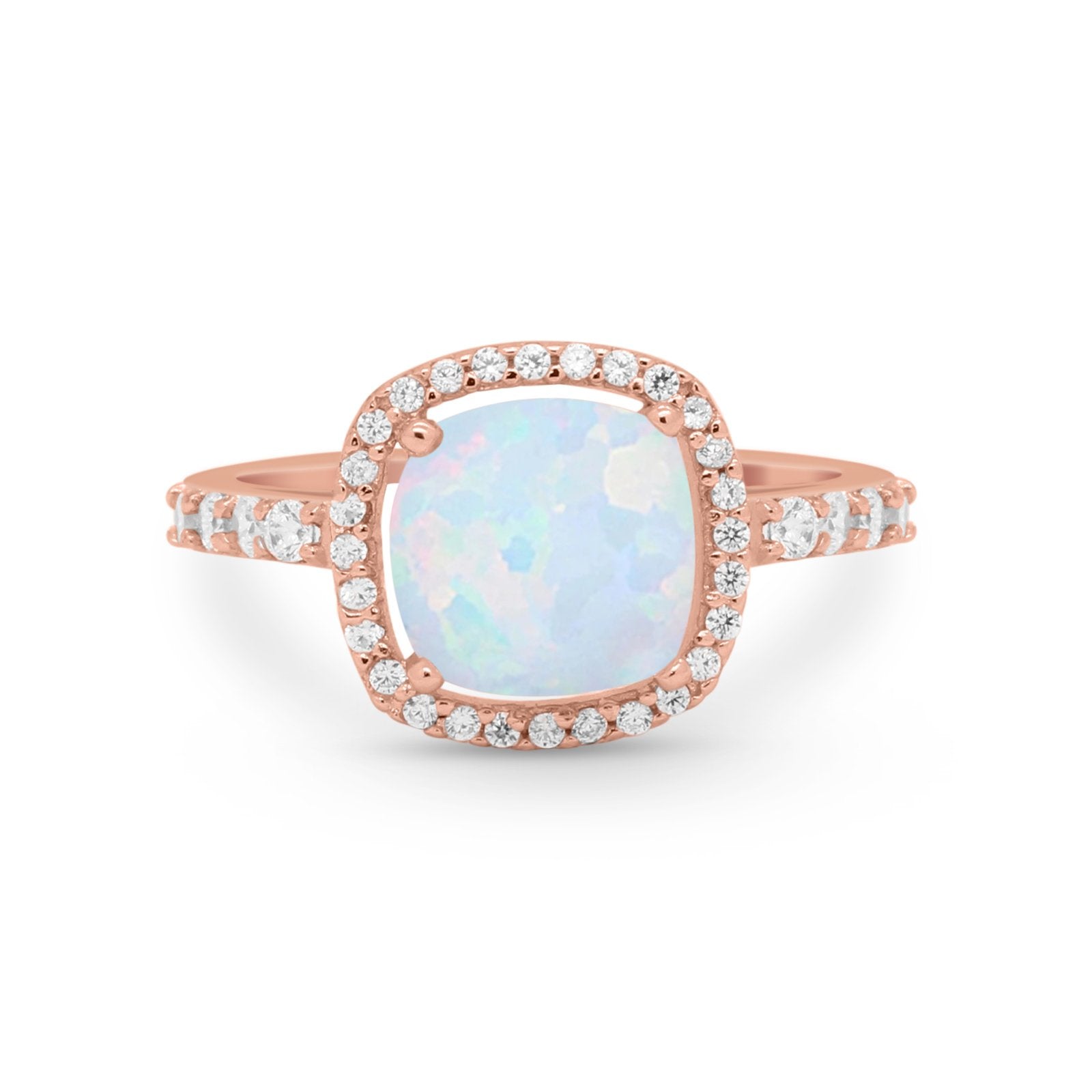 Art Deco Cushion Cut Engagement Ring Simulated Cubic Zirconia 925 Sterling Silver