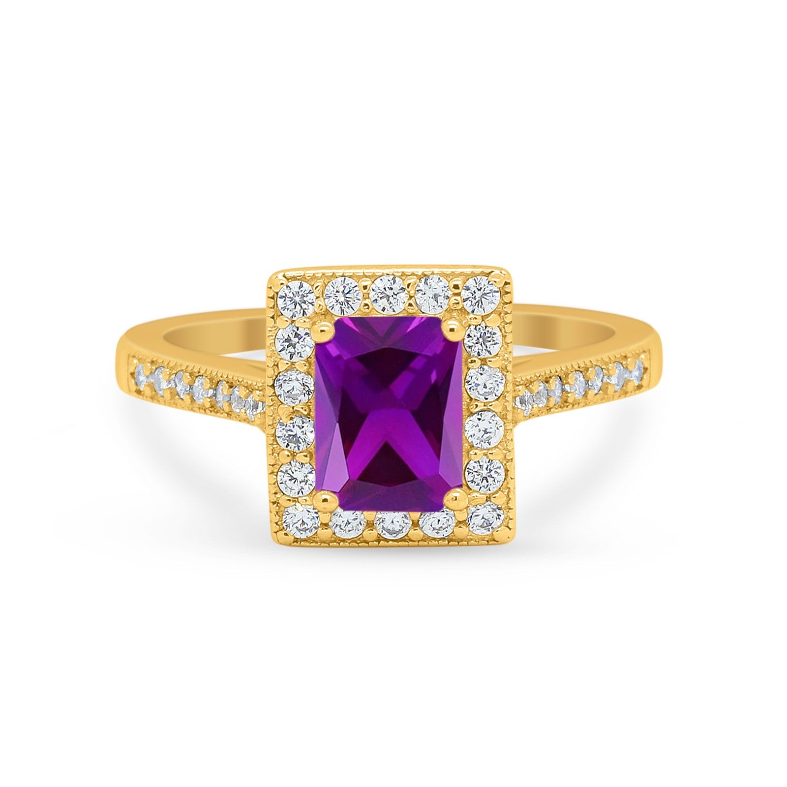 Vintage Style Emerald Cut Engagement Ring 925 Sterling Silver Simulated Cubic Zirconia