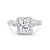 Vintage Style Emerald Cut Engagement Ring 925 Sterling Silver Simulated Cubic Zirconia