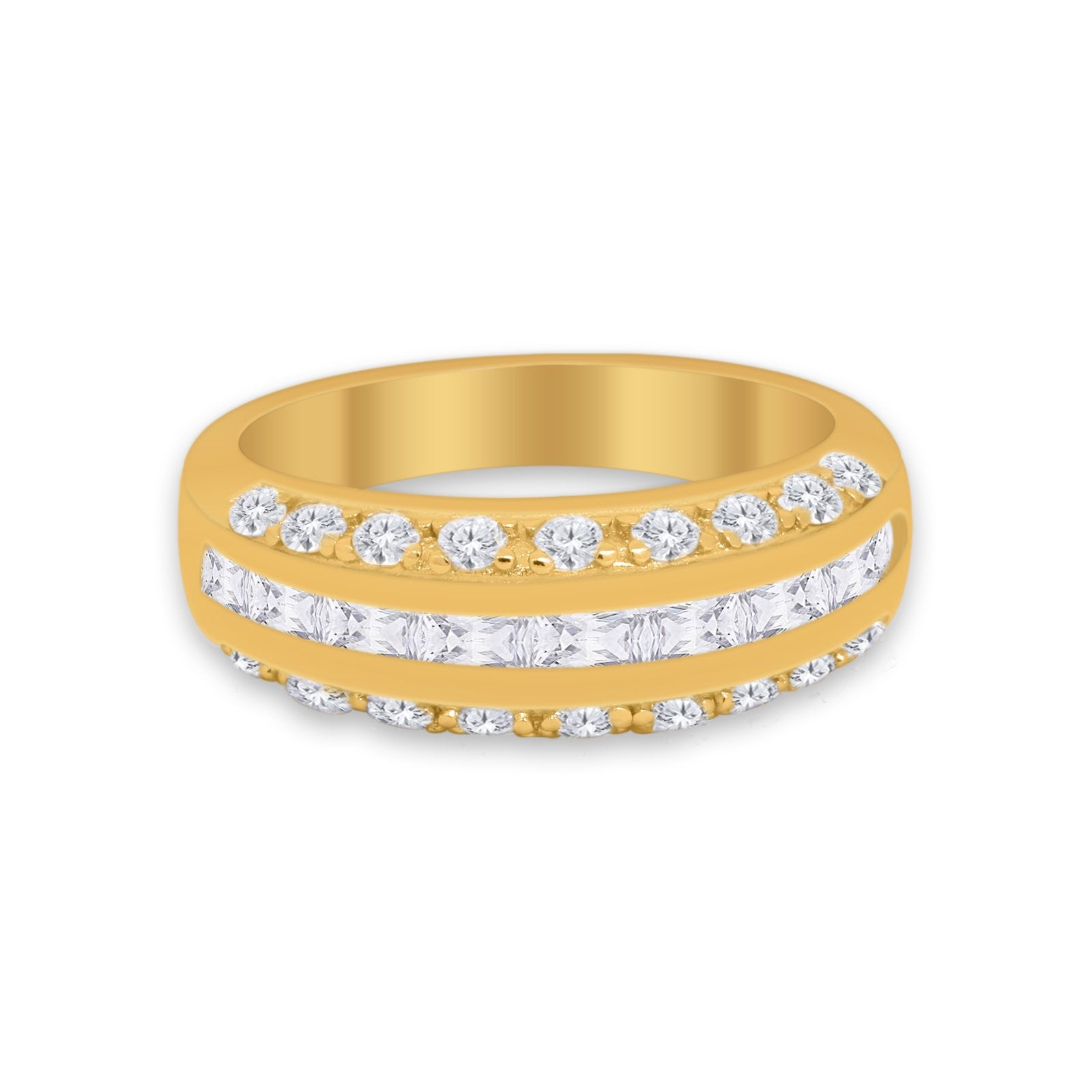Half Eternity Wedding Band Simulated Cubic Zirconia 925 Sterling Silver