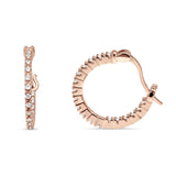 Huggie Hoop Earrings Round Cubic Zirconia 925 Sterling Silver