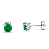 Round Hidden Halo Stud Earring Cubic Zirconia 925 Sterling Silver