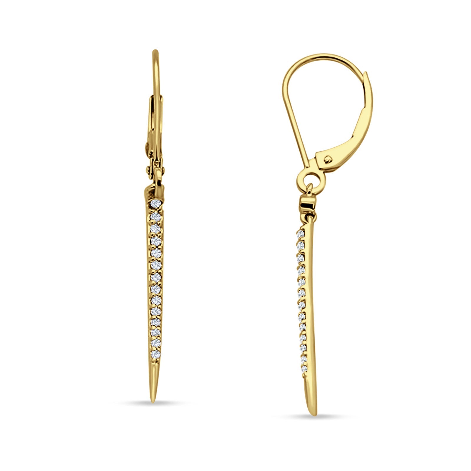 Drop Dangle Leverback Earrings Cubic Zirconia 925 Sterling Silver