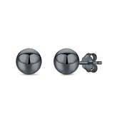 Ball Stud Earrings Round 925 Sterling Silver (2mm-18mm)