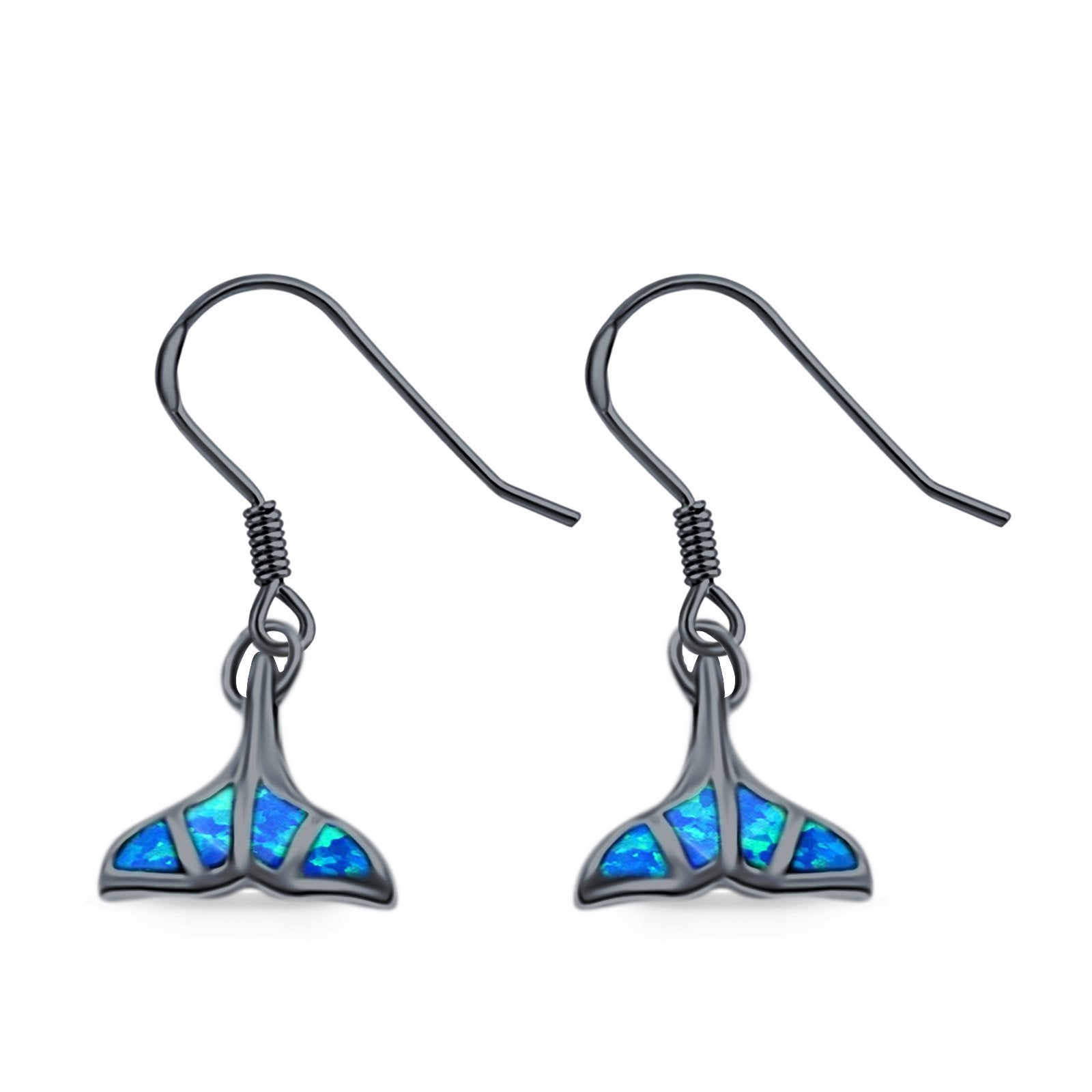 Drop Dangle Dragonfly Earrings Created Opal 925 Sterling Silver (10mm)