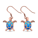 Drop Dangle Turtle Earrings Created Opal 925 Sterling Silver(17mm)