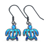 Drop Dangle Turtle Earrings Lab Created Opal 925 Sterling Silver(18mm)