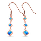 Drop Dangle Earrings Created Opal 925 Sterling Silver (30mm)