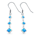 Drop Dangle Earrings Created Opal 925 Sterling Silver (30mm)