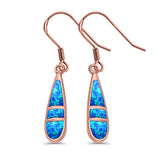 Drop Dangle Silver Earrings Created Opal 925 Sterling Silver (16mm)