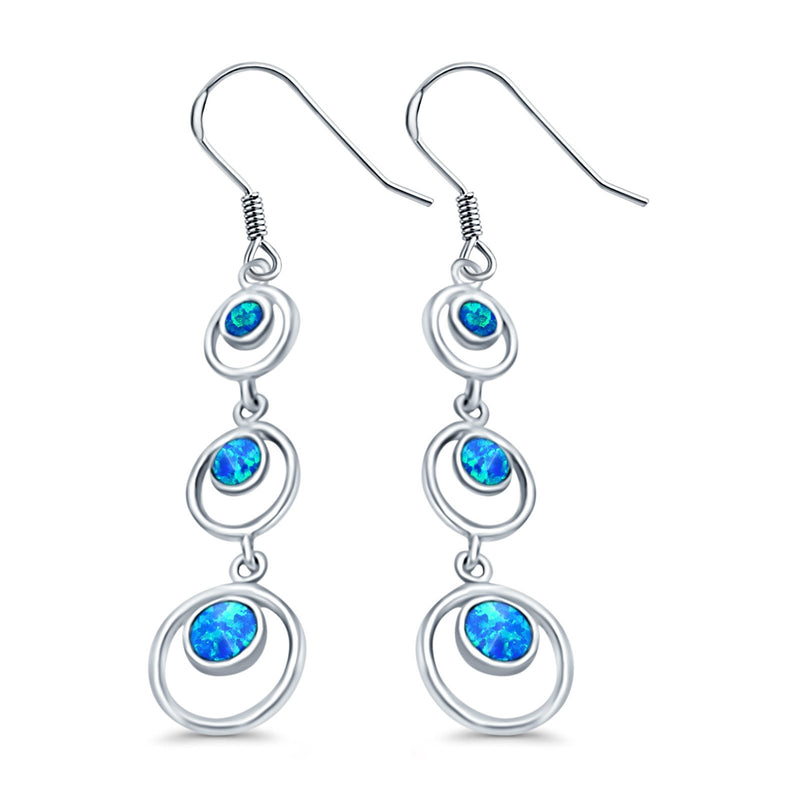 Drop Dangle Earrings Created Opal 925 Sterling Silver(39mm)